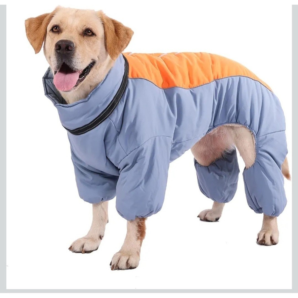 Dogs Winter Coat Windproof Zip Up Fleece Lined Snowsuit For Dogs